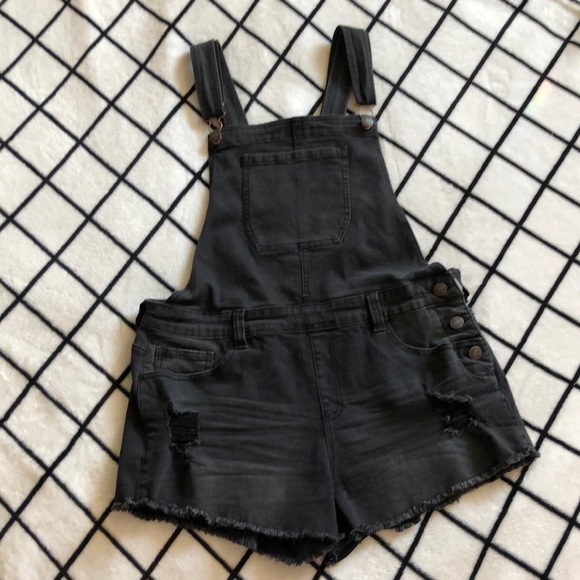 Forever 21 Pants - Forever 21 Black Denim Overall Shorts